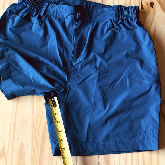 Viodia Men’s Blue Athletic Hiking Shorts Stretch Elastic Waist Zip Pocket Sz L - Picture 8 of 10